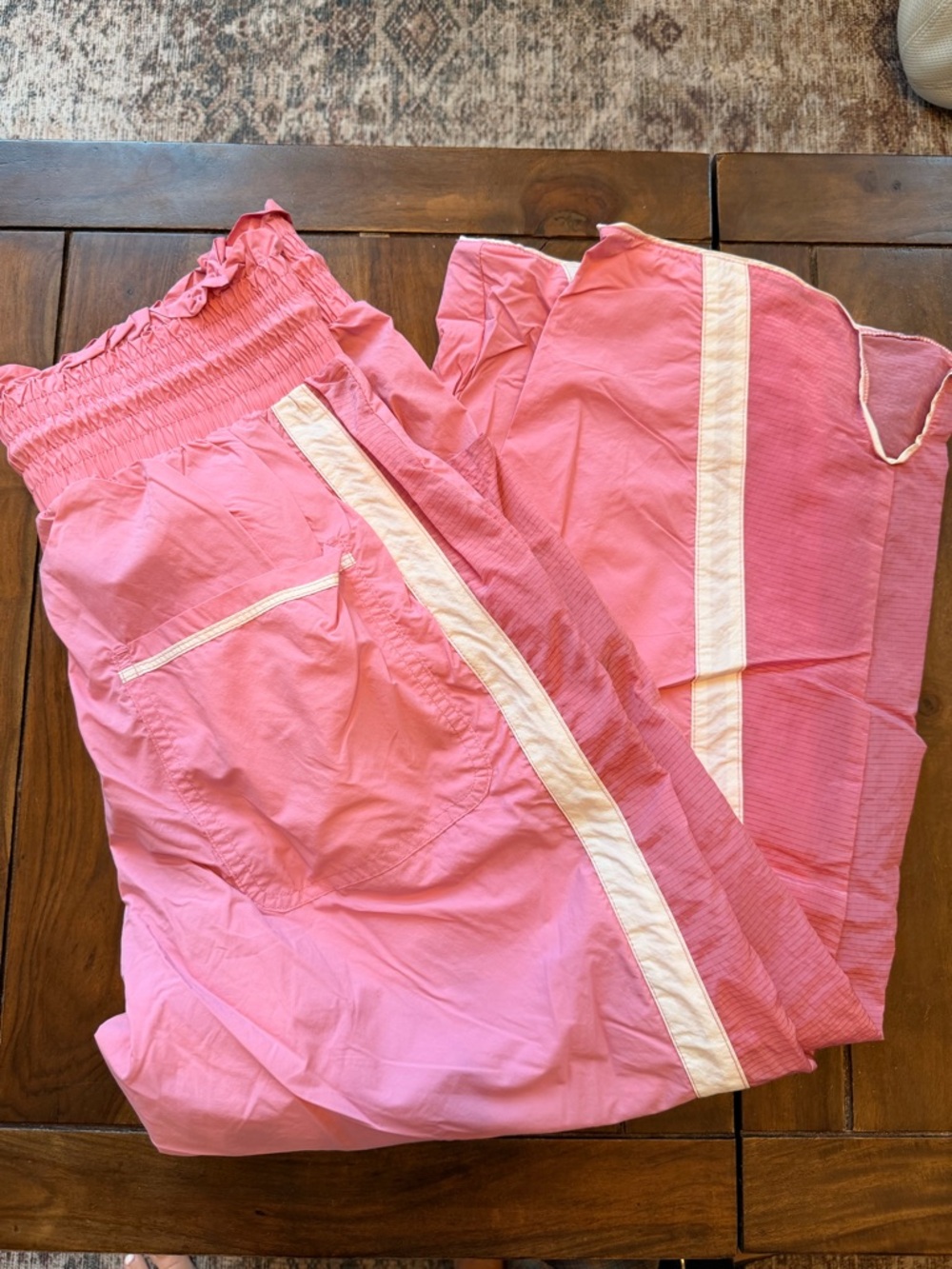 FP Movement by Free People Pink Track Pants with White Side Stripe